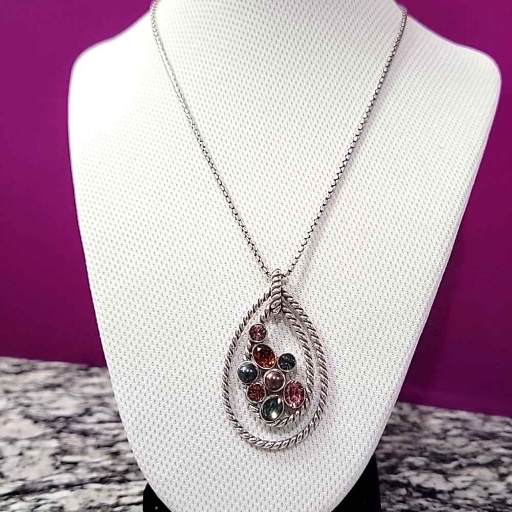 BRIGHTON MONTE CARLO DOUBLE TEARDROP PENDENT NECKLACE NWOT